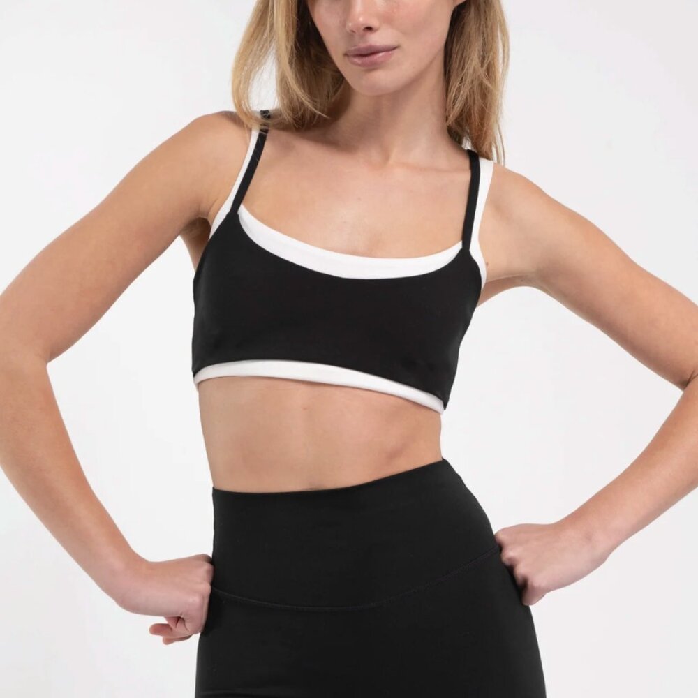FORM Double Layered Sports Bra Black / White XS